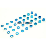 0.5 / 1.0 / 1.5 / 2.0 / 2.5 / 3.0 / 3.5 / 4.0mm 1/10 RC Racing Car Alloy Washer Set - Blue
