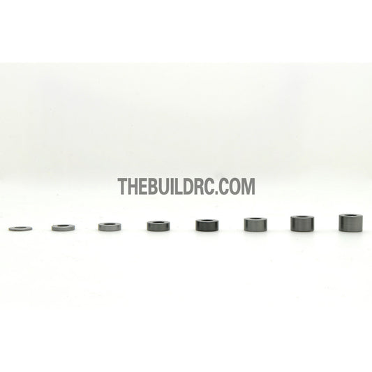 0.5 / 1.0 / 1.5 / 2.0 / 2.5 / 3.0 / 3.5 / 4.0mm 1/10 RC Racing Car Alloy Washer Set - Grey