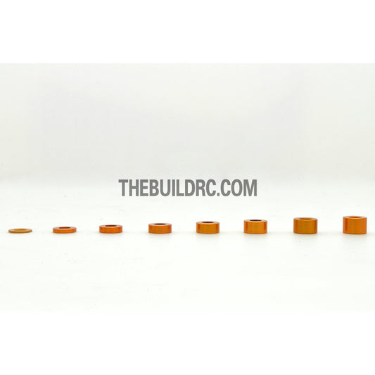 0.5 / 1.0 / 1.5 / 2.0 / 2.5 / 3.0 / 3.5 / 4.0mm 1/10 RC Racing Car Alloy Washer Set - Gold