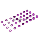 0.5 / 1.0 / 1.5 / 2.0 / 2.5 / 3.0 / 3.5 / 4.0mm 1/10 RC Racing Car Alloy Washer Set - Purple