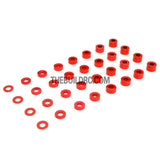 0.5 / 1.0 / 1.5 / 2.0 / 2.5 / 3.0 / 3.5 / 4.0mm 1/10 RC Racing Car Alloy Washer Set - Red
