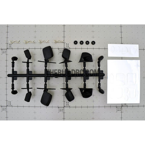 Side Mirror Shell for 1/18 - 1/10 RC Car (6 Pairs) - Black