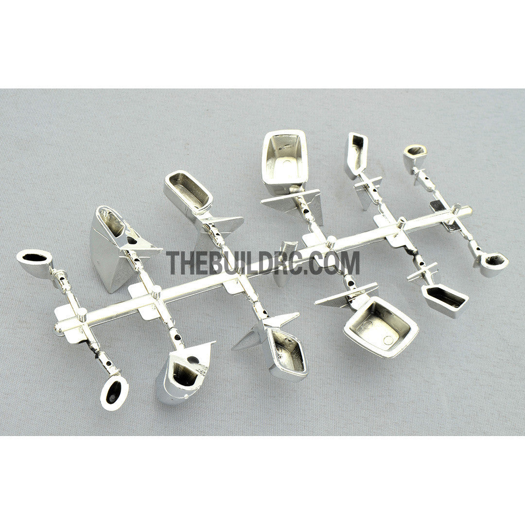 Side Mirror Shell for 1/18 - 1/10 RC Car (6 Pairs) - Silver