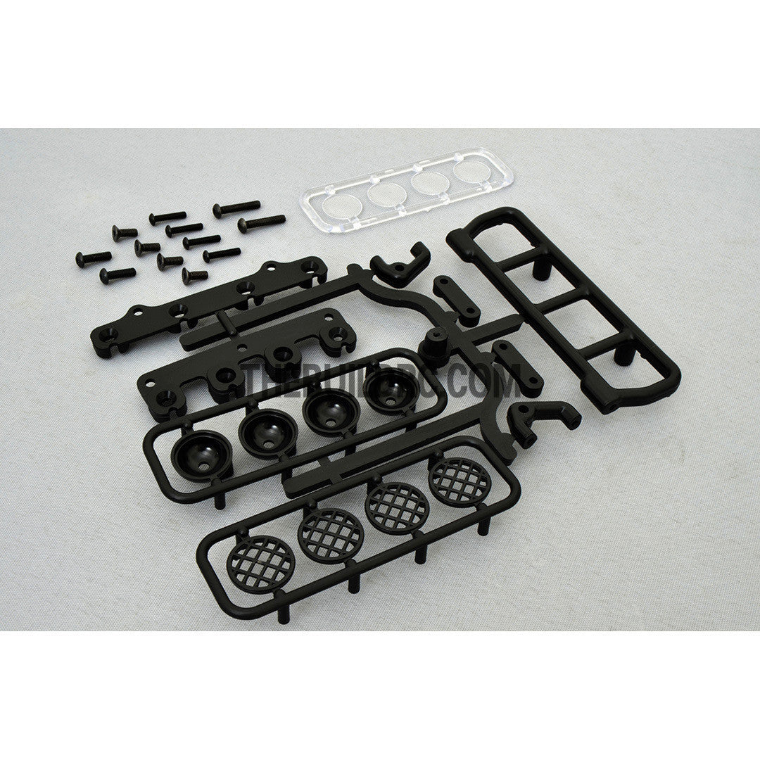 RC Crawler LED Adjustable Roof Light Bar Mount (4 Spotlight) - Black
