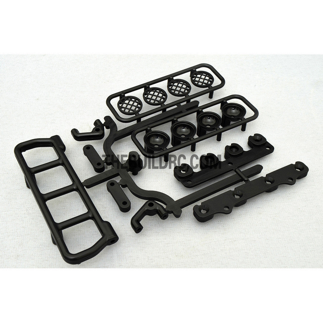 RC Crawler LED Adjustable Roof Light Bar Mount (4 Spotlight) - Black