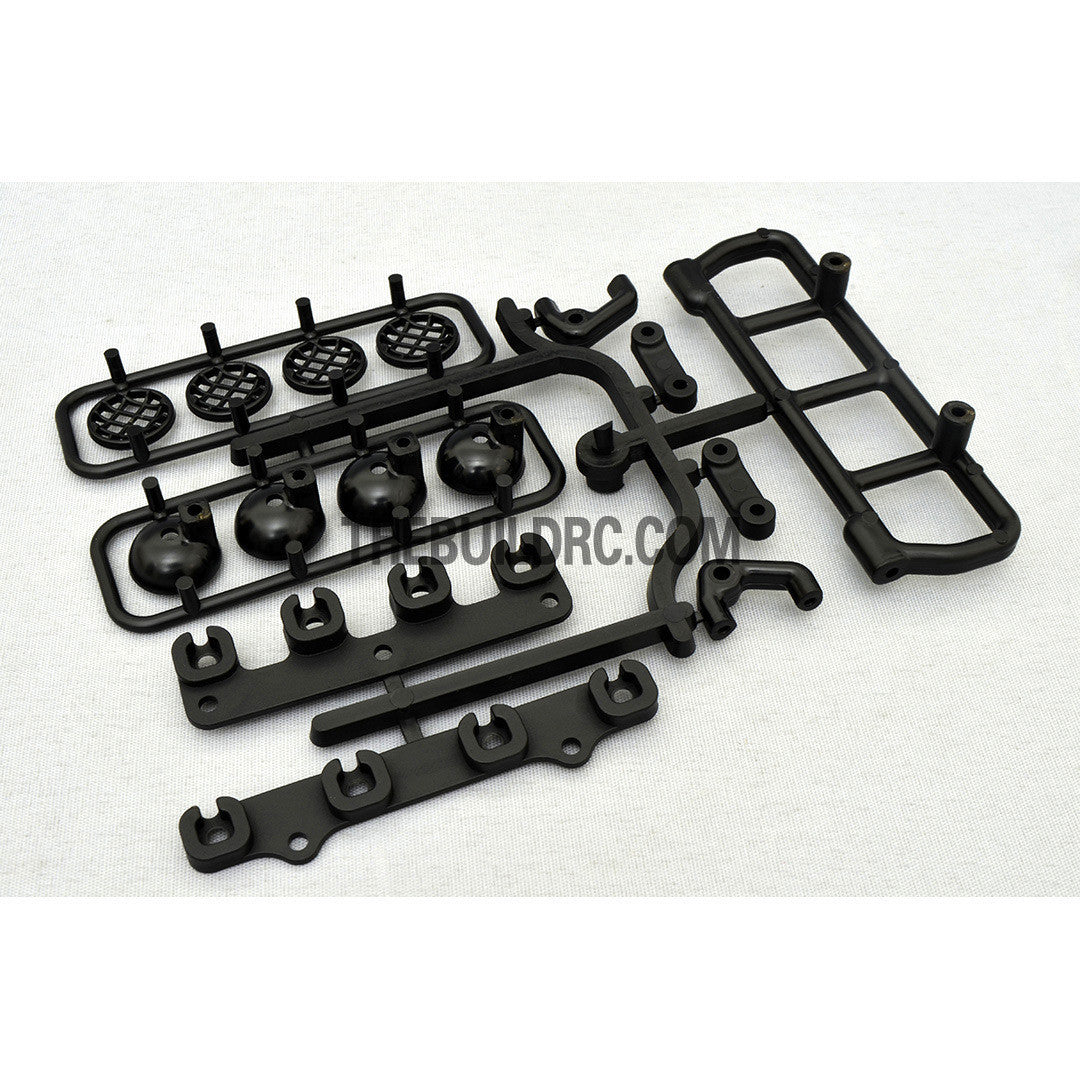 RC Crawler LED Adjustable Roof Light Bar Mount (4 Spotlight) - Black