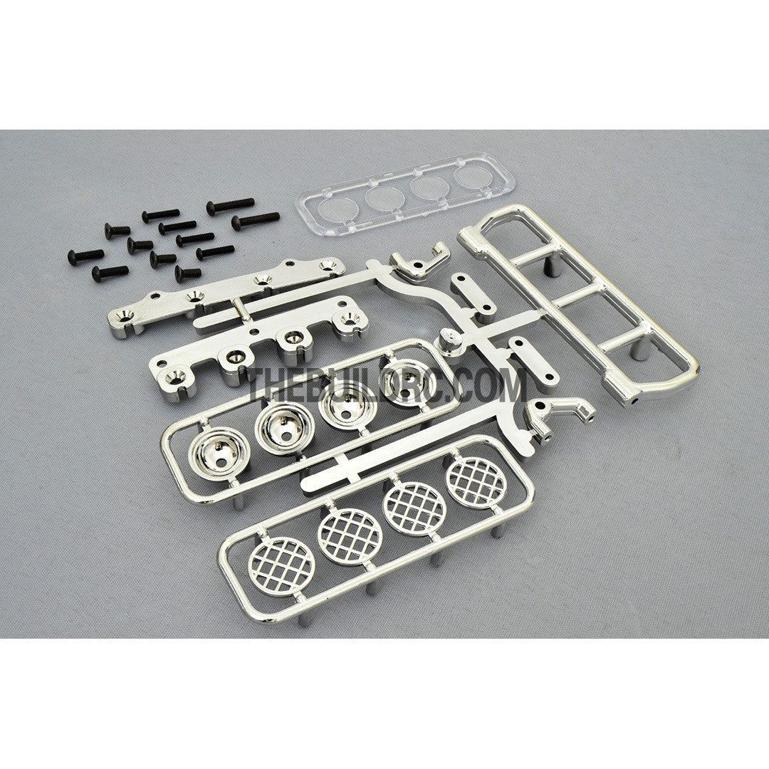 RC Crawler LED Adjustable Roof Light Bar Mount (4 Spotlight) - Silver