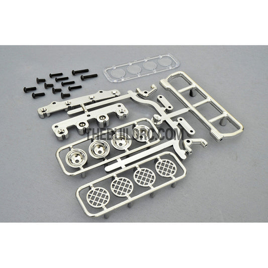 RC Crawler LED Adjustable Roof Light Bar Mount (4 Spotlight) - Silver