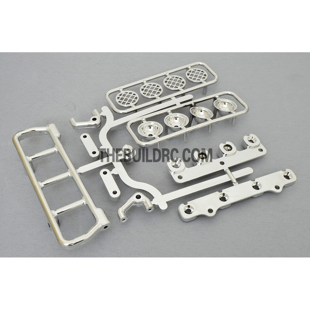 RC Crawler LED Adjustable Roof Light Bar Mount (4 Spotlight) - Silver