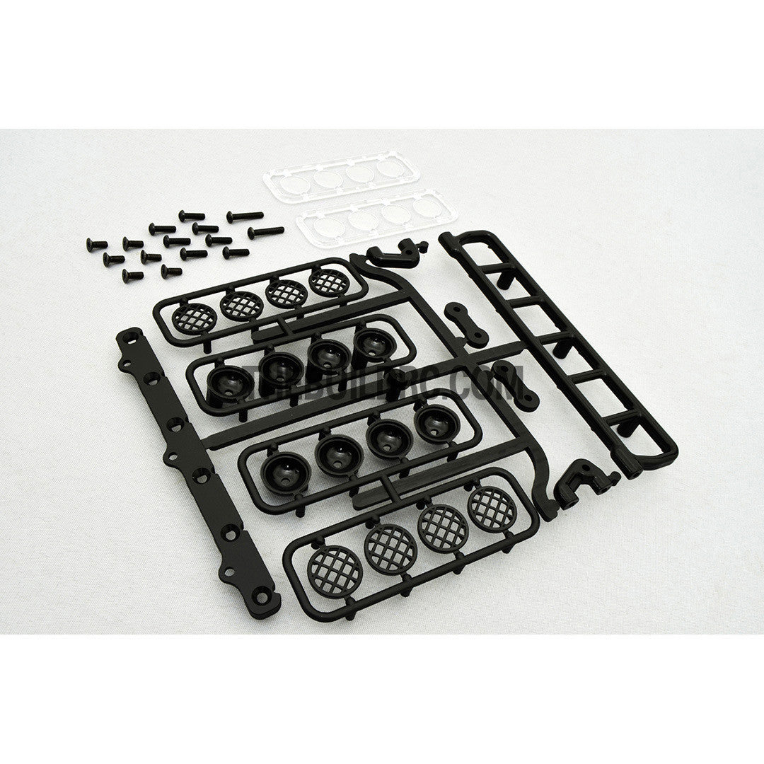 RC Crawler LED Adjustable Roof Light Bar Mount (8 Spotlight) - Black