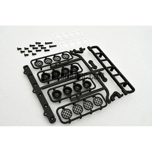 RC Crawler LED Adjustable Roof Light Bar Mount (8 Spotlight) - Black