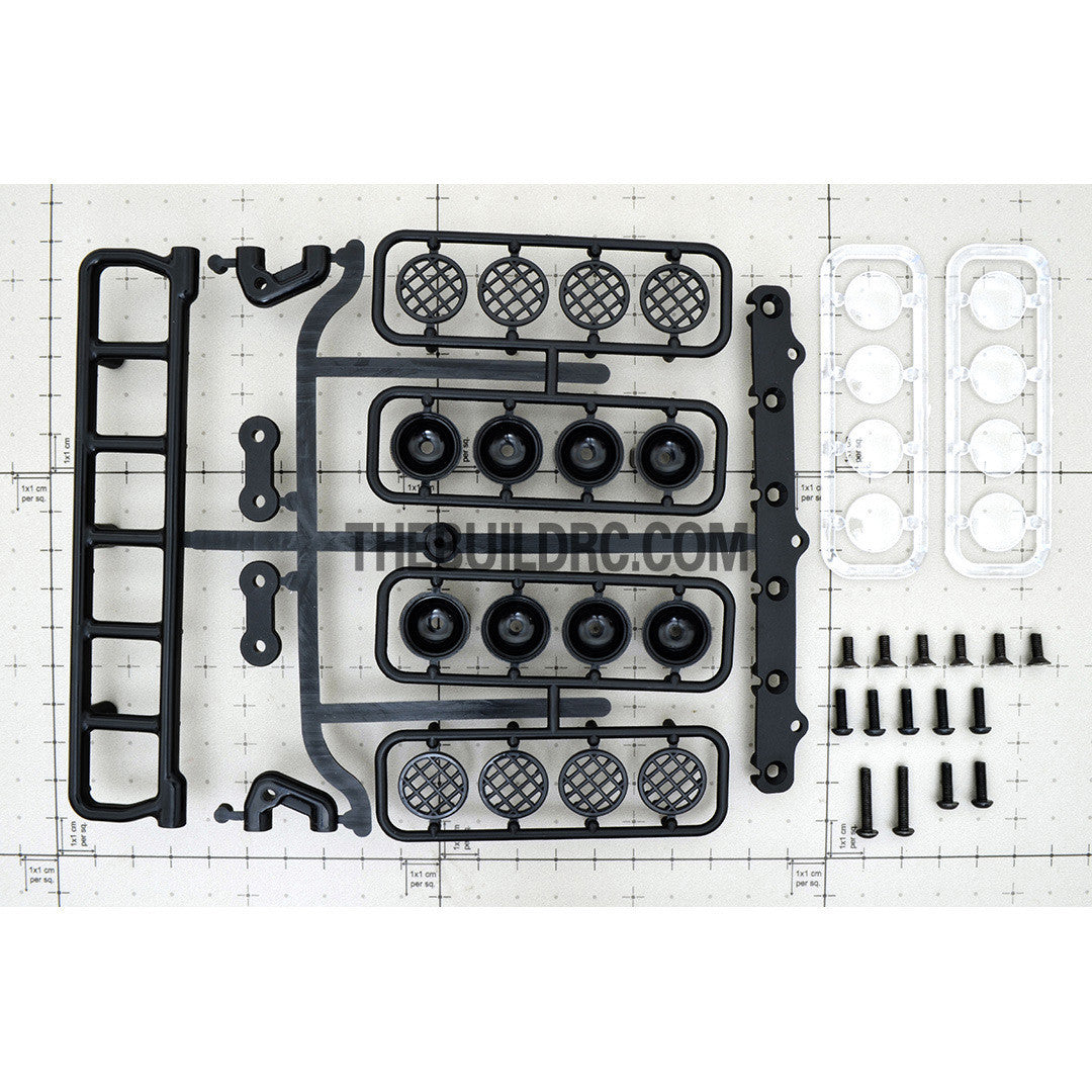 RC Crawler LED Adjustable Roof Light Bar Mount (8 Spotlight) - Black