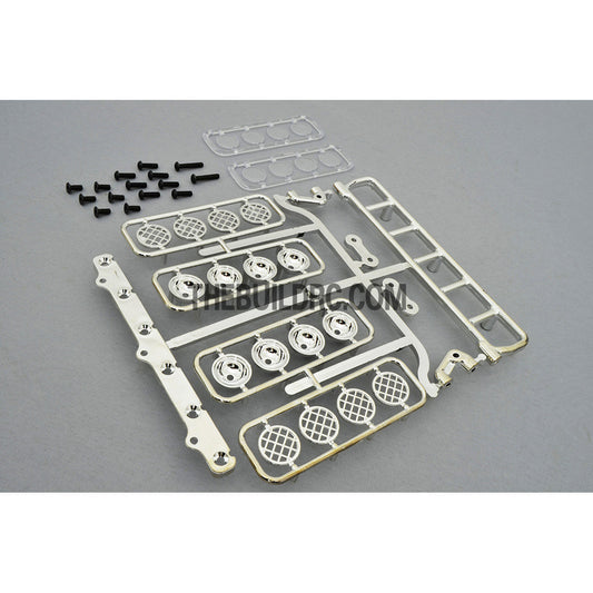 RC Crawler LED Adjustable Roof Light Bar Mount (8 Spotlight) - Silver