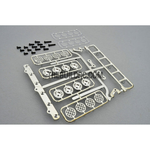 RC Crawler LED Adjustable Roof Light Bar Mount (8 Spotlight) - Silver