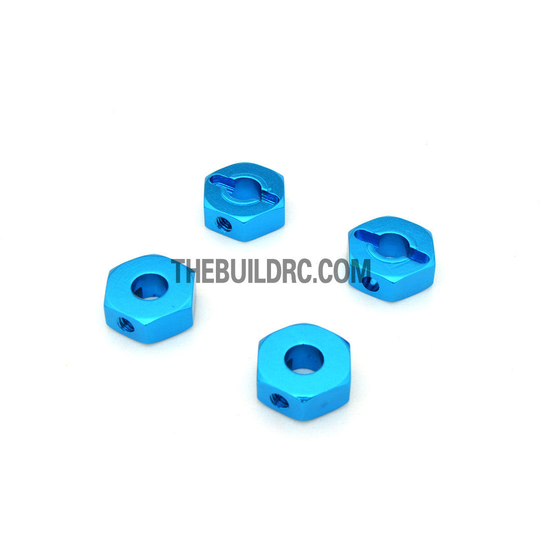 Aluminum Hex Nut Wheel Drive Adaptor for HPI 1/10 SPRINT 2 4pc - Light Blue