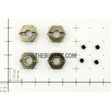 Aluminum Hex Nut Wheel Drive Adaptor for HPI 1/10 SPRINT 2 4pc - Grey