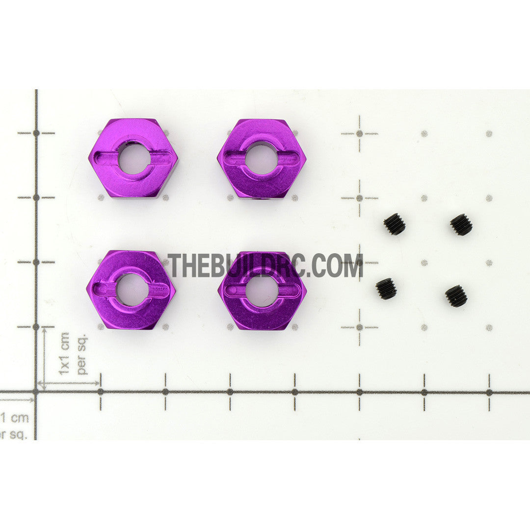 Aluminum Hex Nut Wheel Drive Adaptor for HPI 1/10 SPRINT 2 4pc - Purple