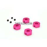 Aluminum Hex Nut Wheel Drive Adaptor for HPI 1/10 SPRINT 2 4pc - Pink