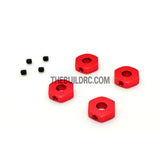 Aluminum Hex Nut Wheel Drive Adaptor for HPI 1/10 SPRINT 2 4pc - Red