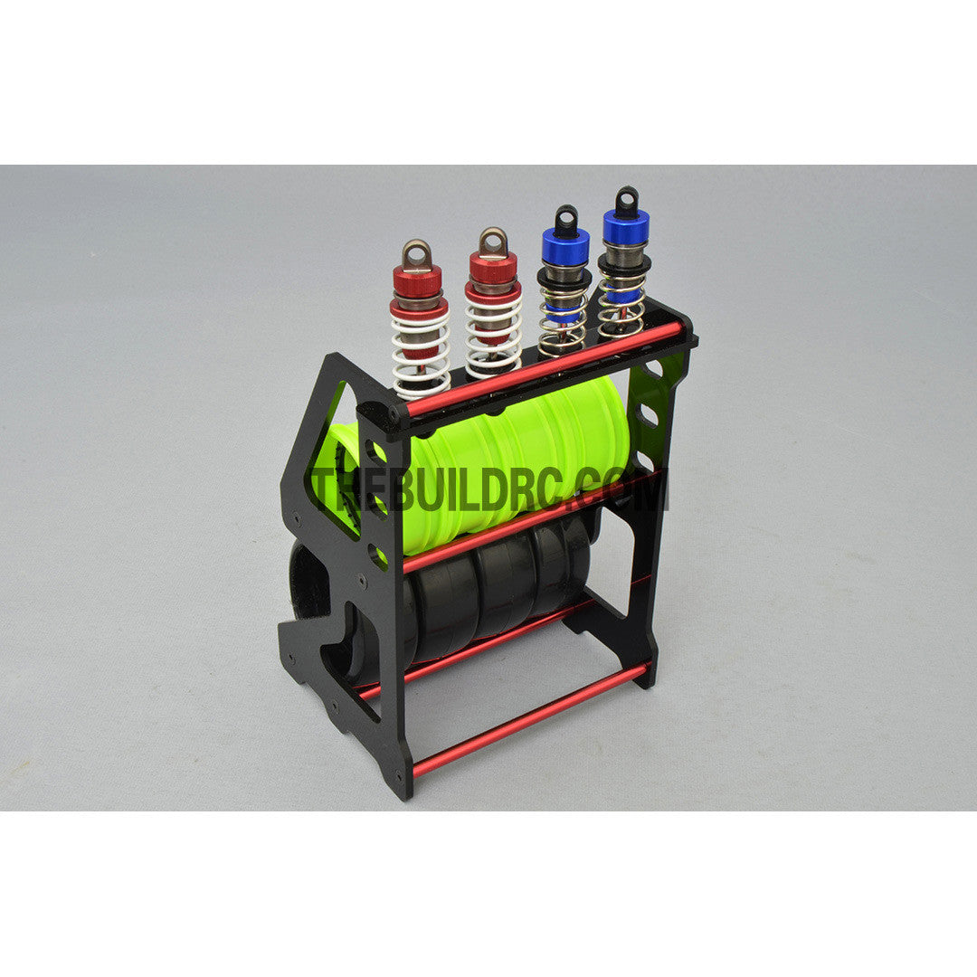1/10 RC Racing Car Suspension Shock Tyre Wheel Collector - Red
