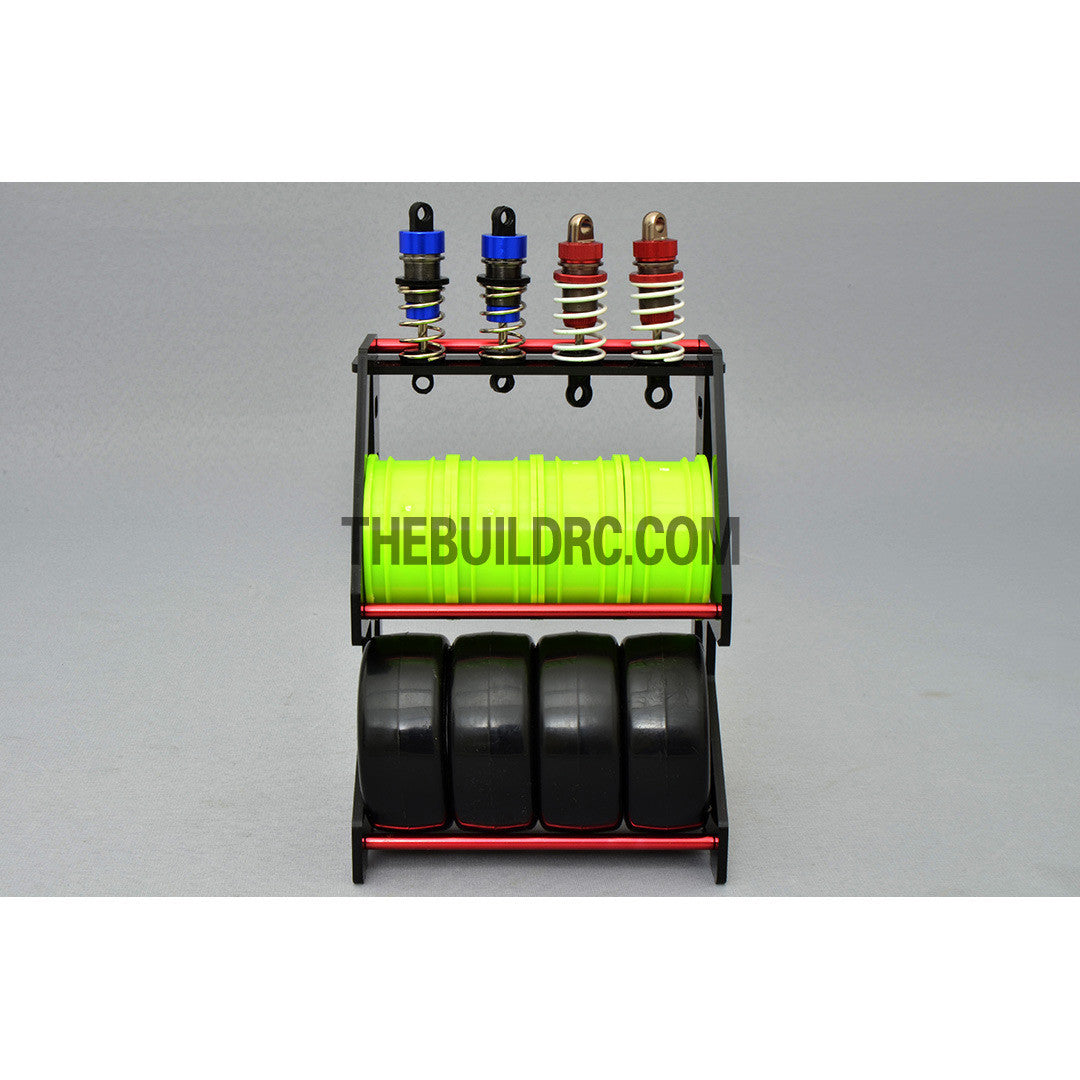 1/10 RC Racing Car Suspension Shock Tyre Wheel Collector - Red