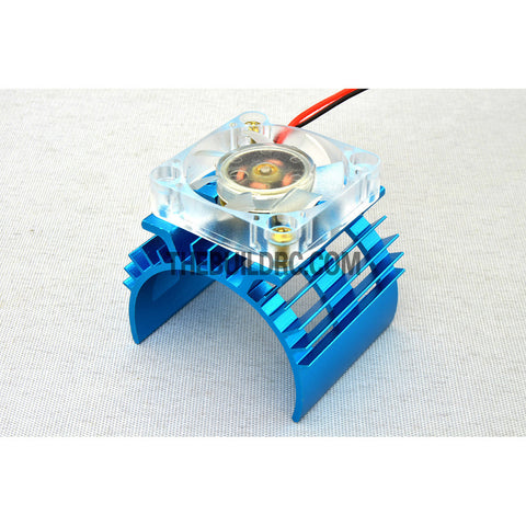 Adjustable Alloy Strip Style Heatsink with Fan for 1/10 RC Car - Light Blue