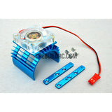 Adjustable Alloy Strip Style Heatsink with Fan for 1/10 RC Car - Light Blue