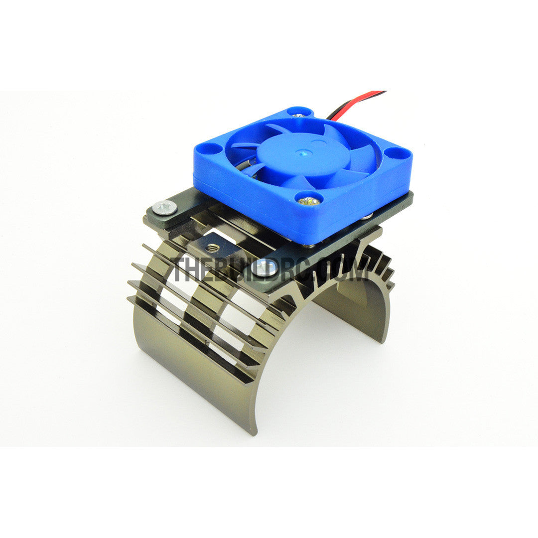 Adjustable Alloy Strip Style Heatsink with Fan for 1/10 RC Car - Grey