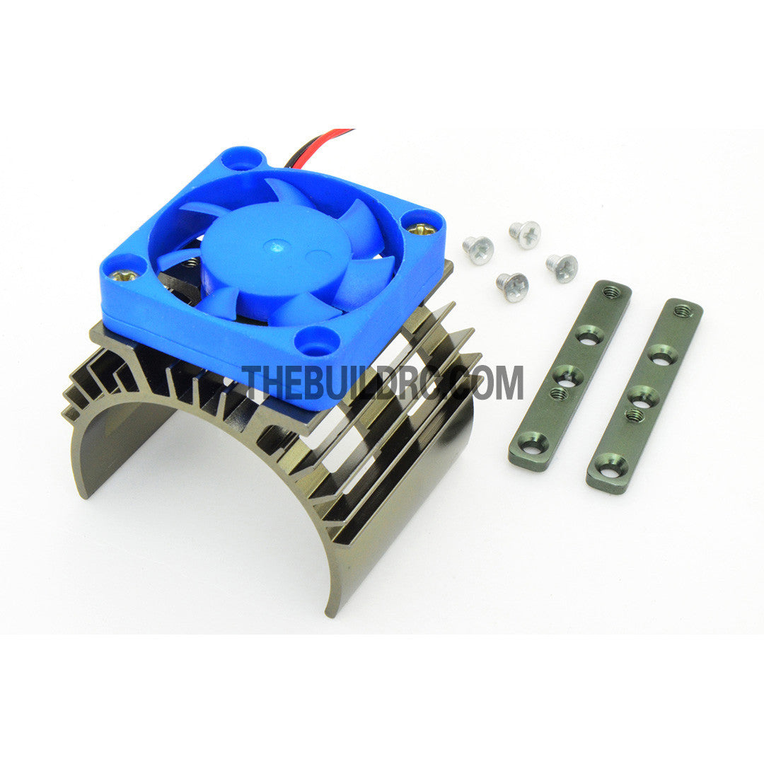 Adjustable Alloy Strip Style Heatsink with Fan for 1/10 RC Car - Grey
