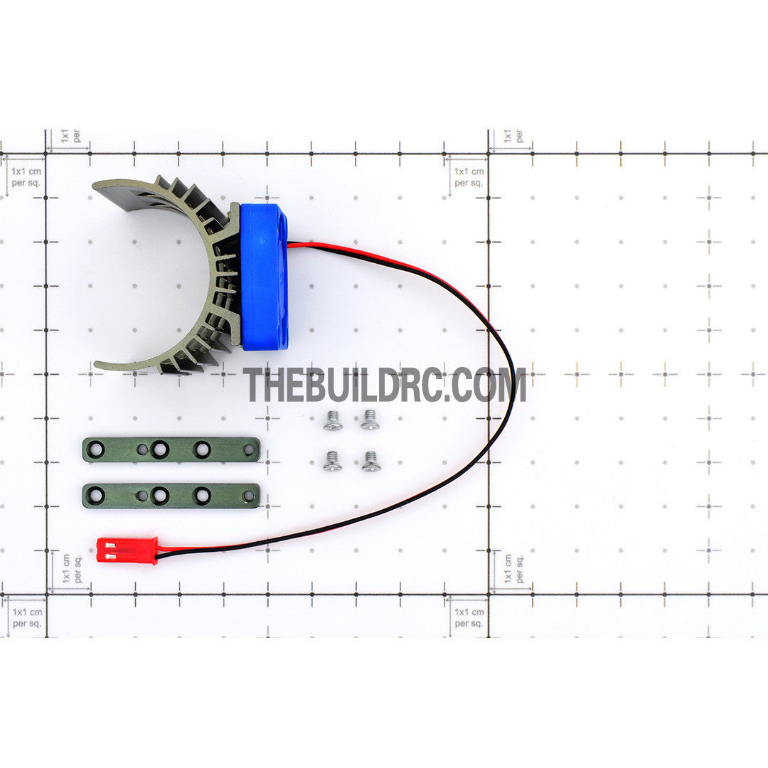 Adjustable Alloy Strip Style Heatsink with Fan for 1/10 RC Car - Grey