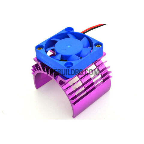 Adjustable Alloy Strip Style Heatsink with Fan for 1/10 RC Car - Purple