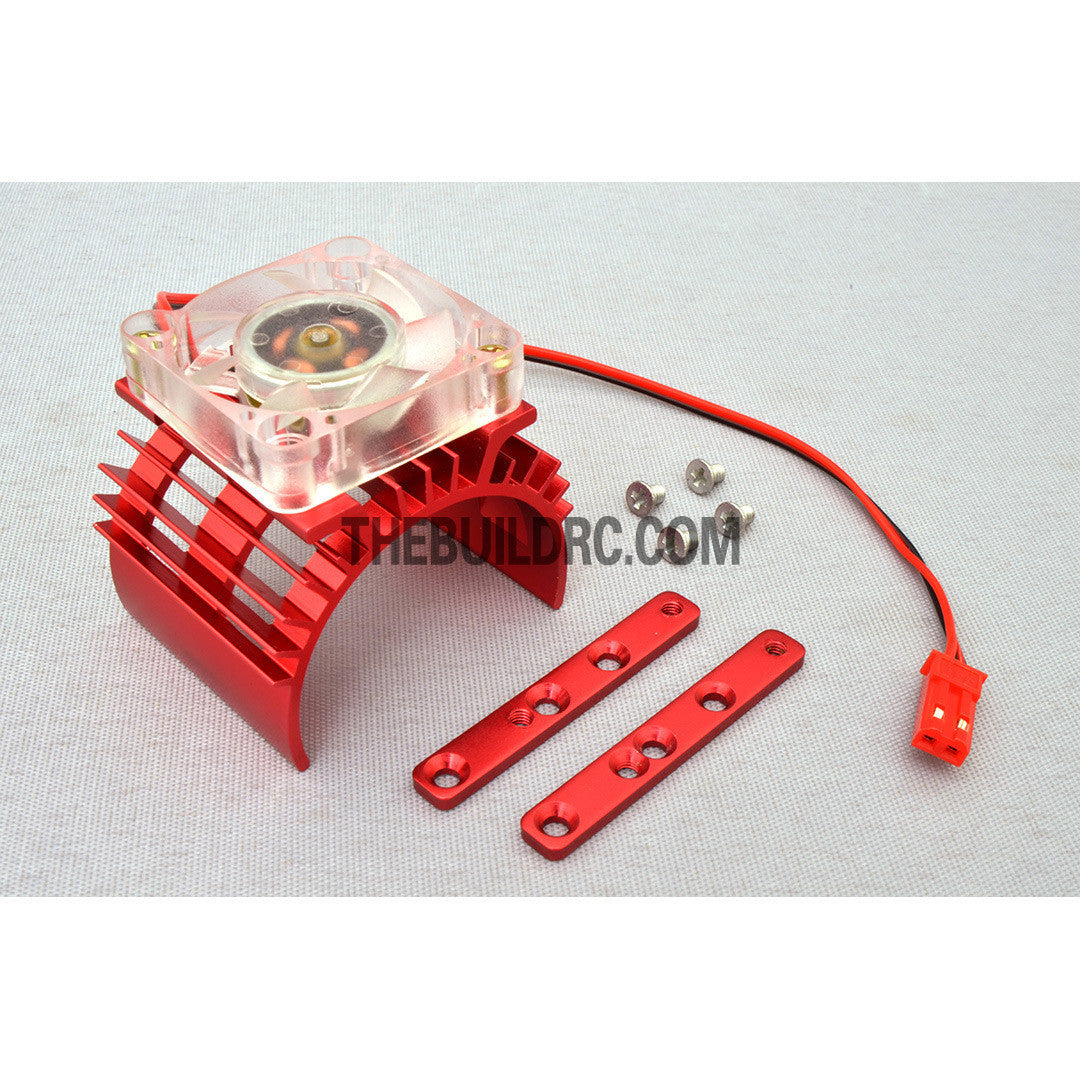 Adjustable Alloy Strip Style Heatsink with Fan for 1/10 RC Car - Red