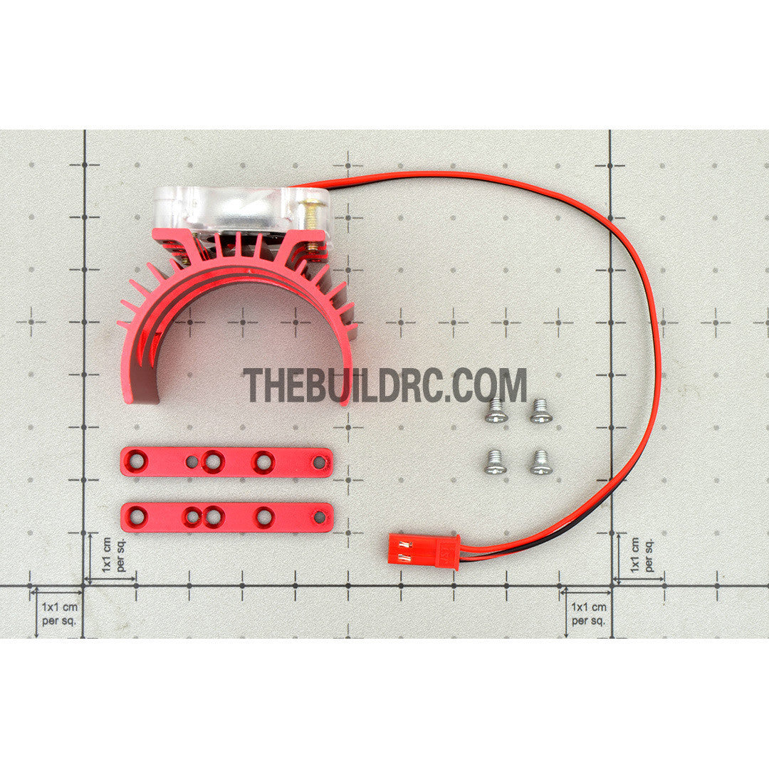 Adjustable Alloy Strip Style Heatsink with Fan for 1/10 RC Car - Red