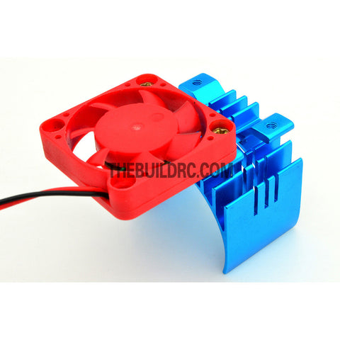 Adjustable Alloy Line Style Heatsink with Fan for 1/10 RC Car - Light Blue