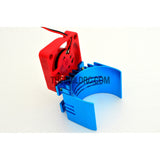 Adjustable Alloy Line Style Heatsink with Fan for 1/10 RC Car - Light Blue