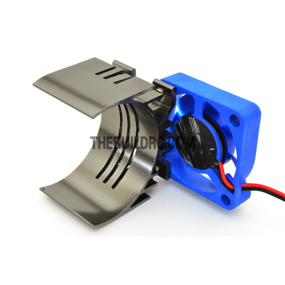 Adjustable Alloy Line Style Heatsink with Fan for 1/10 RC Car - Grey