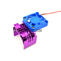 Adjustable Alloy Line Style Heatsink with Fan for 1/10 RC Car - Purple