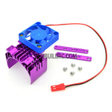 Adjustable Alloy Line Style Heatsink with Fan for 1/10 RC Car - Purple