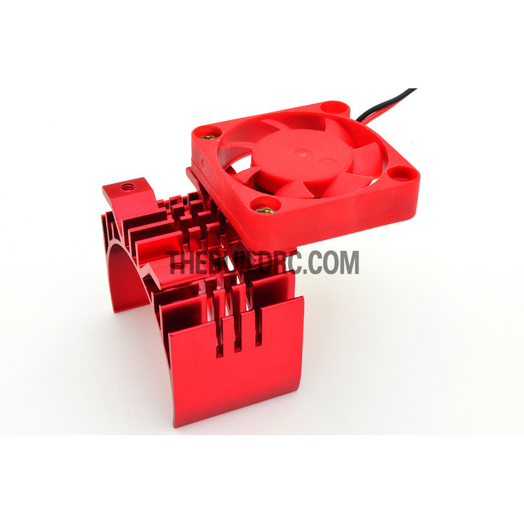 Adjustable Alloy Line Style Heatsink with Fan for 1/10 RC Car - Red