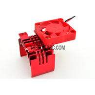 Adjustable Alloy Line Style Heatsink with Fan for 1/10 RC Car - Red