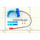 Adjustable Alloy Checkered Style Heatsink with Fan for 1/10 RC Car - Light Blue