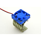 Adjustable Alloy Checkered Style Heatsink with Fan for 1/10 RC Car - Grey