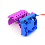 Adjustable Alloy Checkered Style Heatsink with Fan for 1/10 RC Car - Purple