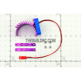 Adjustable Alloy Checkered Style Heatsink with Fan for 1/10 RC Car - Purple