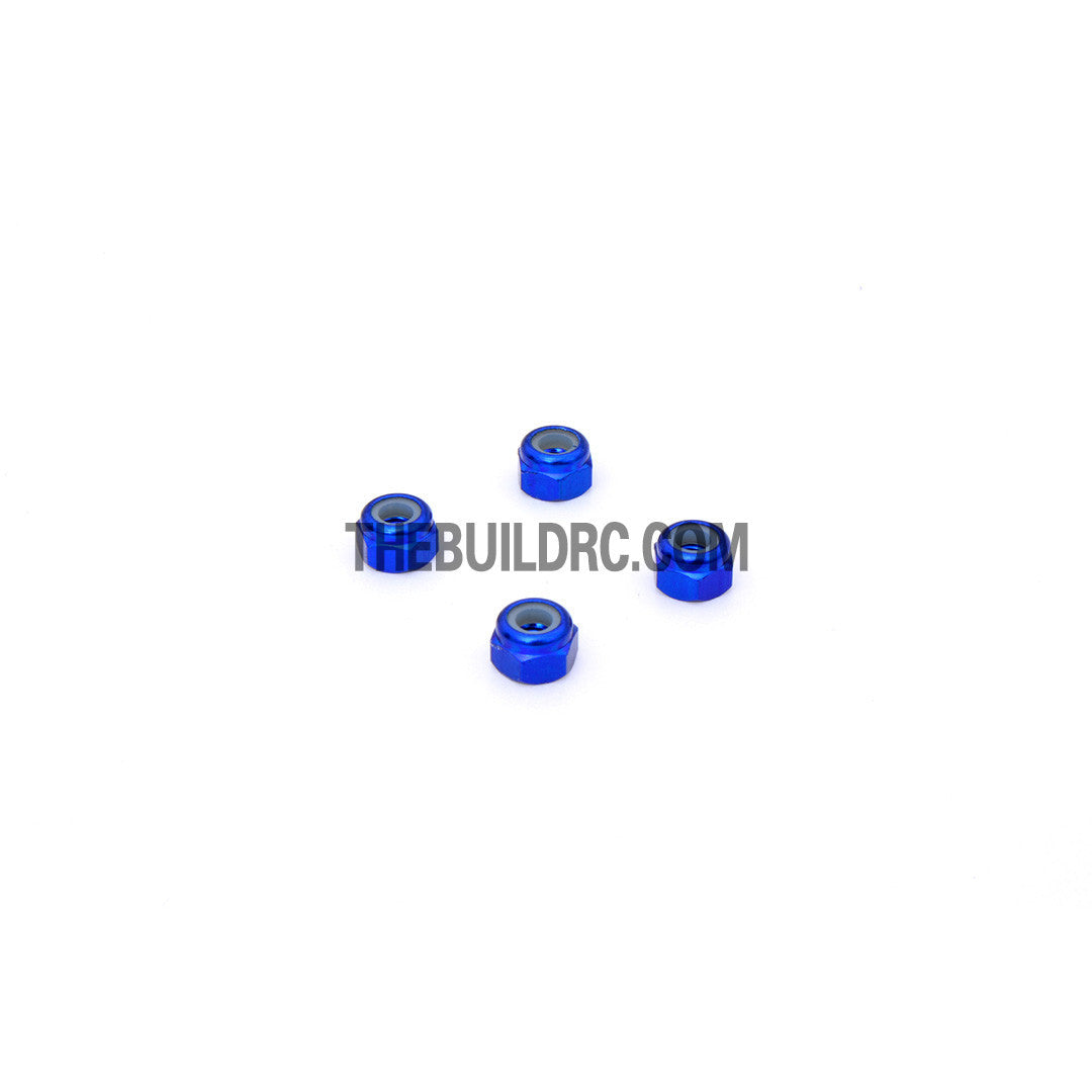 1/18 RC Car 3mm Alloy Wheel Rim Hex Lock Nut 4pcs - Dark Blue