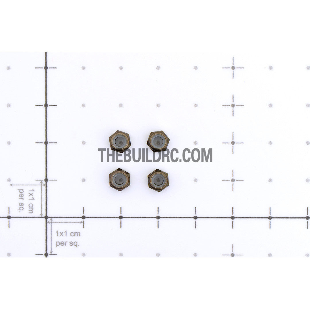 1/18 RC Car 3mm Alloy Wheel Rim Hex Lock Nut 4pcs - Grey