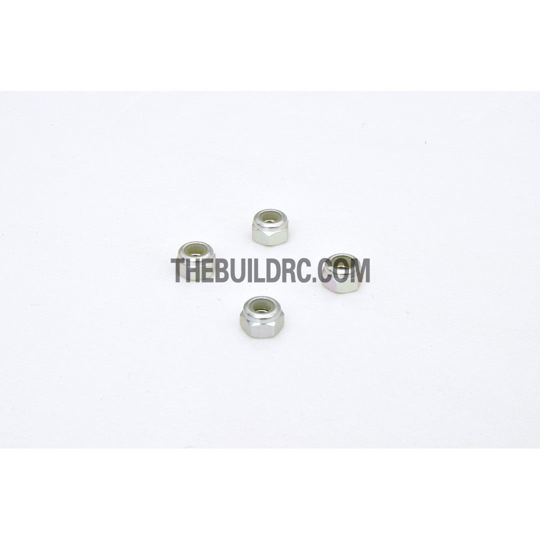 1/18 RC Car 3mm Alloy Wheel Rim Hex Lock Nut 4pcs - Silver
