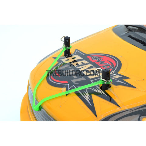 Silicon Du-Bro Body Clip Retainers w/ 4 Body Clips for RC 1/10 Car - Green