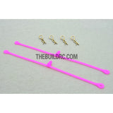Silicon Du-Bro Body Clip Retainers w/ 4 Body Clips for RC 1/10 Car - Pink