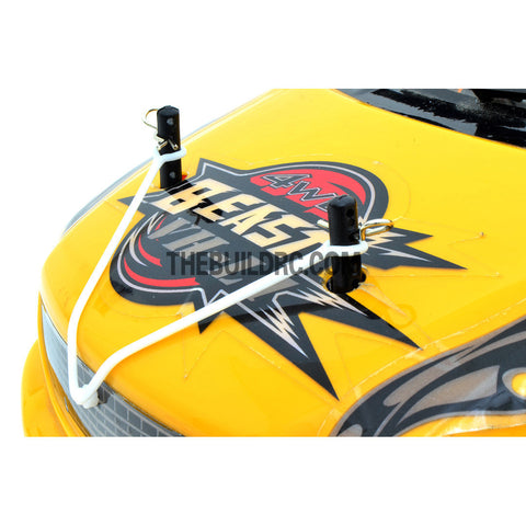 Silicon Du-Bro Body Clip Retainers w/ 4 Body Clips for RC 1/10 Car - White